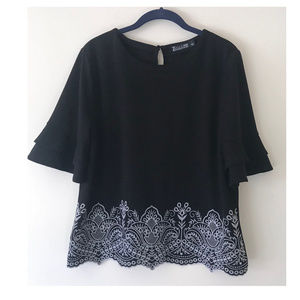 New York & Company Embroidered Blouse
